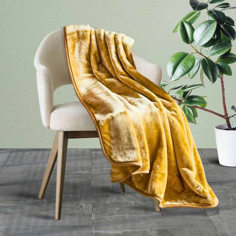 Winter Plus Single 2-Ply Blanket - Soft & Durable Dropped On a chair