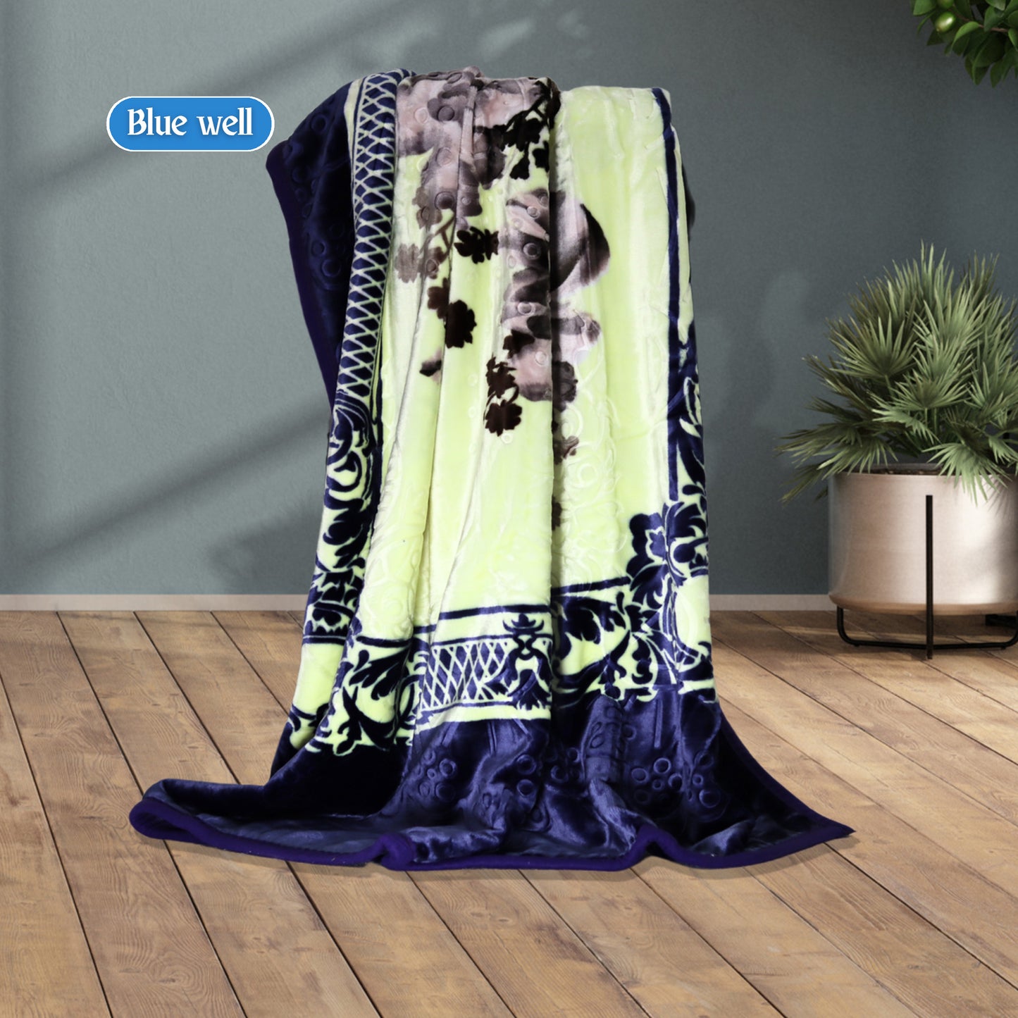 Blue Well Blanket Draped on Chair – Stylish & Cozy Decor