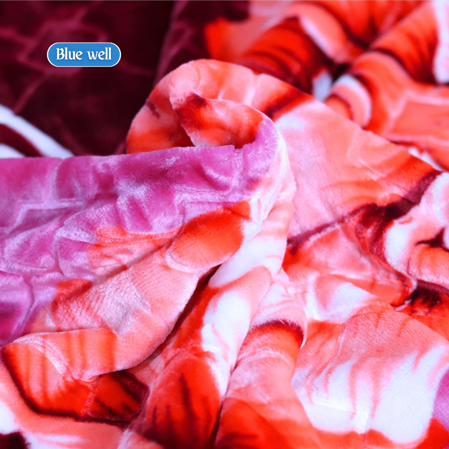 Al Basfoor Blue Well Blanket | 2.5 KG Lightweight | Red-Pink | 170x230cm
