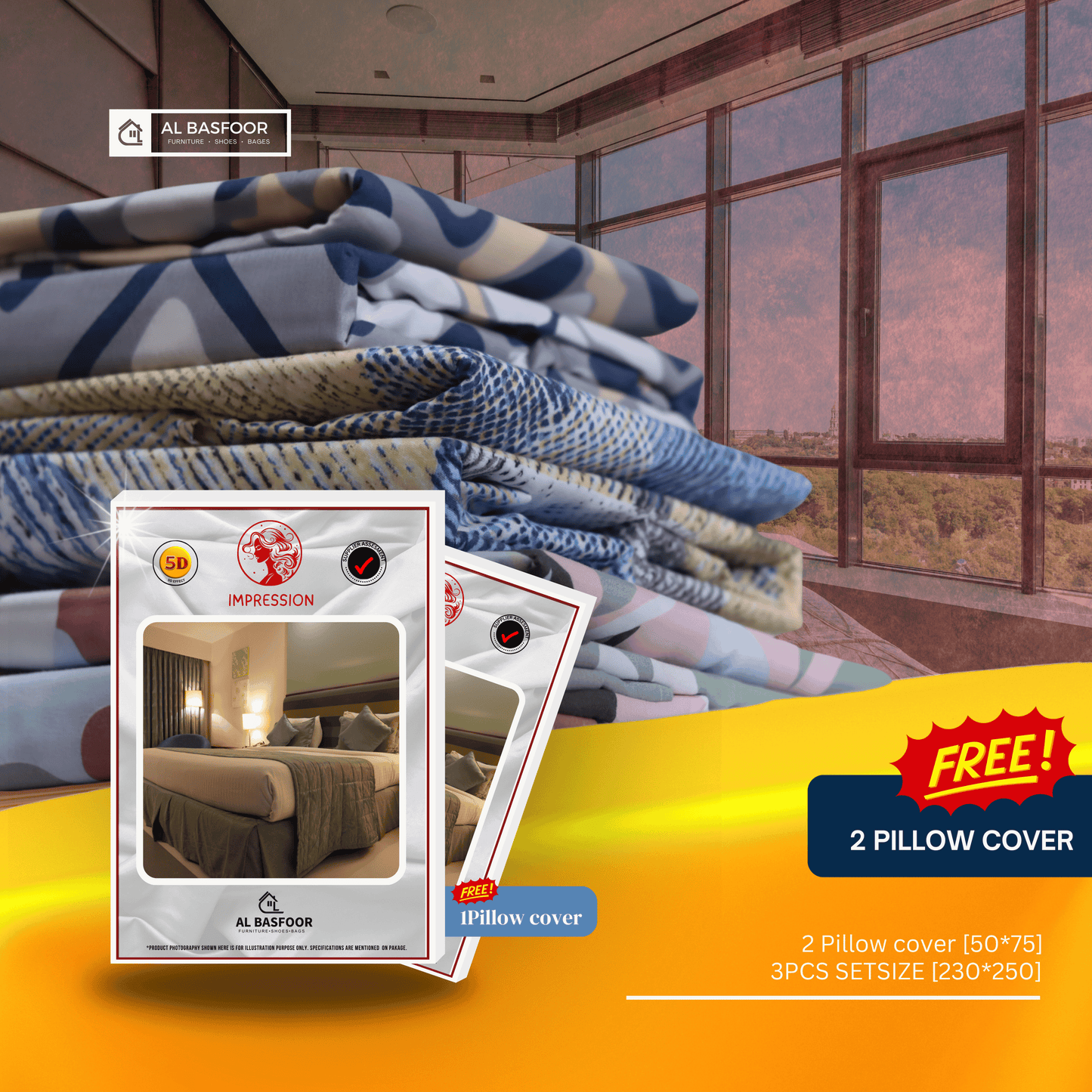 Al Basfoor Impression Double Bed Sheet
