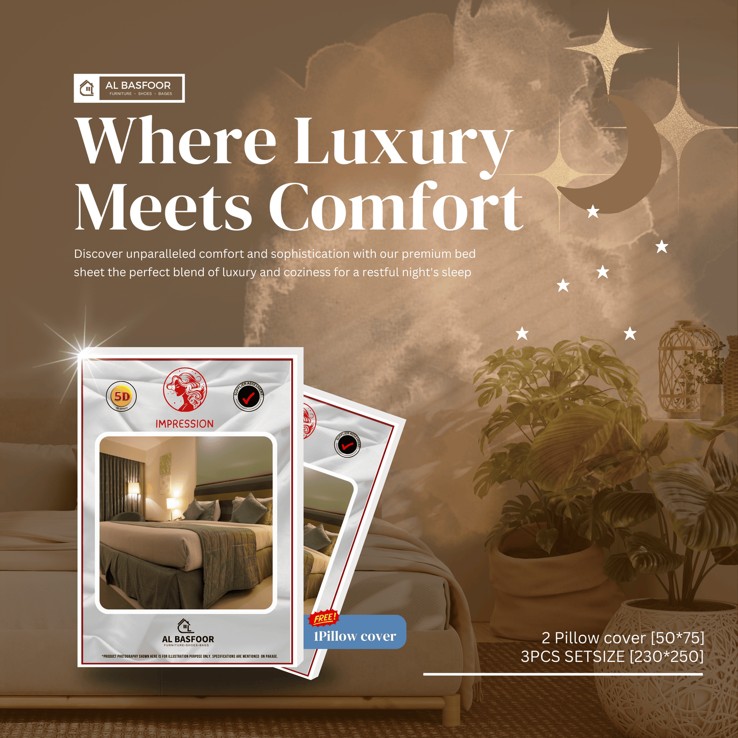 Al Basfoor Impression Double Bed Sheet