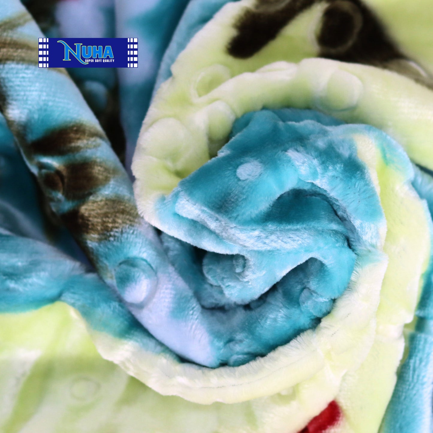 Nuha Premium Single 2ply Blanket Blue & Green | 170 x 220 cm |