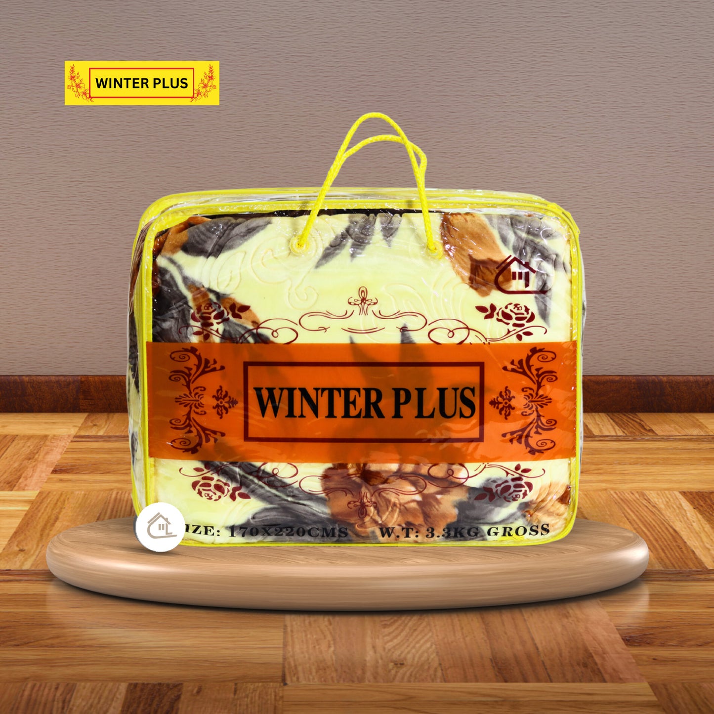 Winter Plus Blanket Packaging – Brown Floral Design