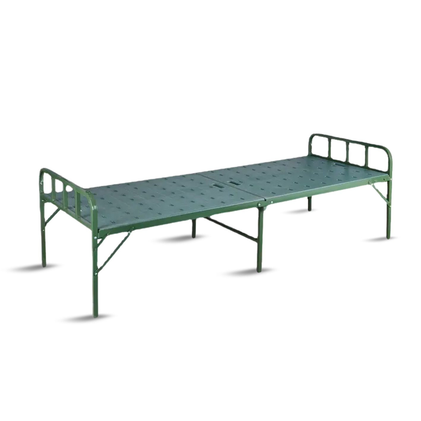 H1-Green_Plastic_Top_Metal_Leg_folding_bed_P.