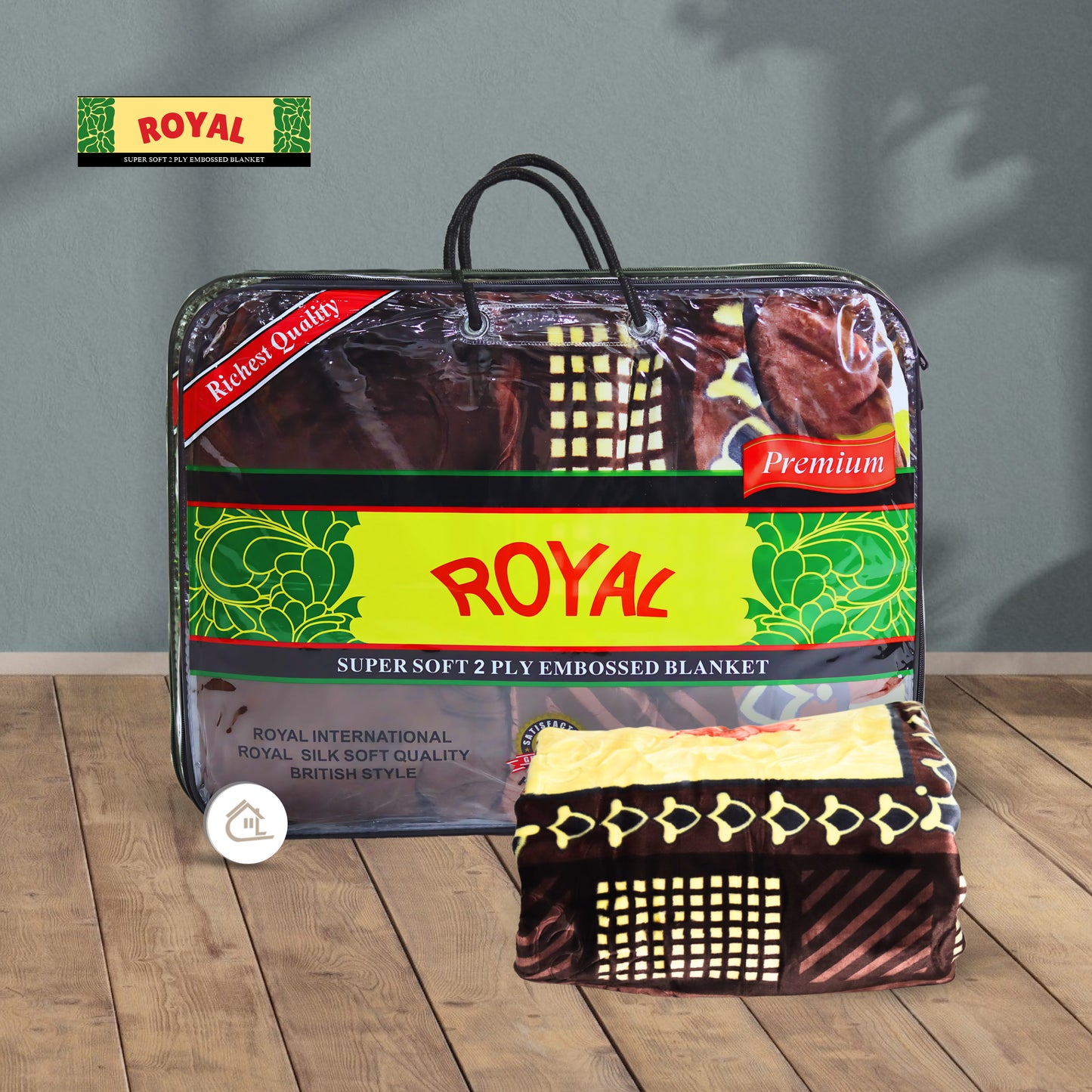 Brown Embossed Blanket Elegant Patterns Product Display