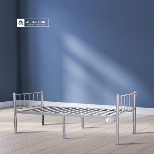 Heavy-Duty Single Metal Bed (6-Leg Support)
