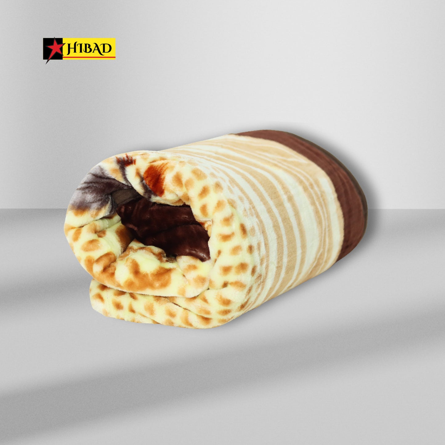 Hibad Single 2ply cream & Orange Blanket | 160 ×220 |