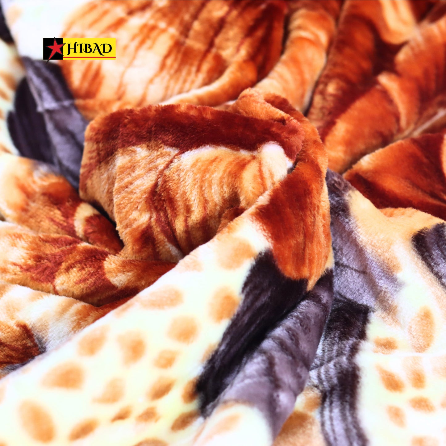 Hibad Single 2ply cream & Orange Blanket | 160 ×220 |