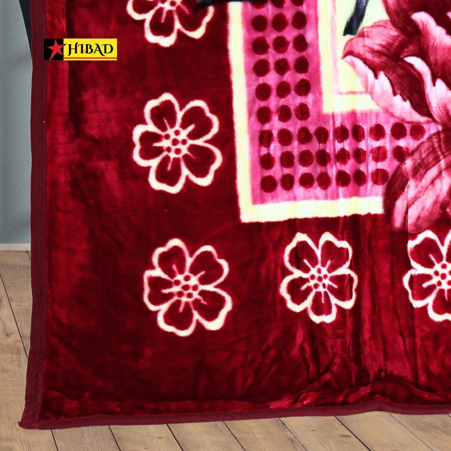 Hibad Blanket Spread Out – Intricate Burgundy Floral Design