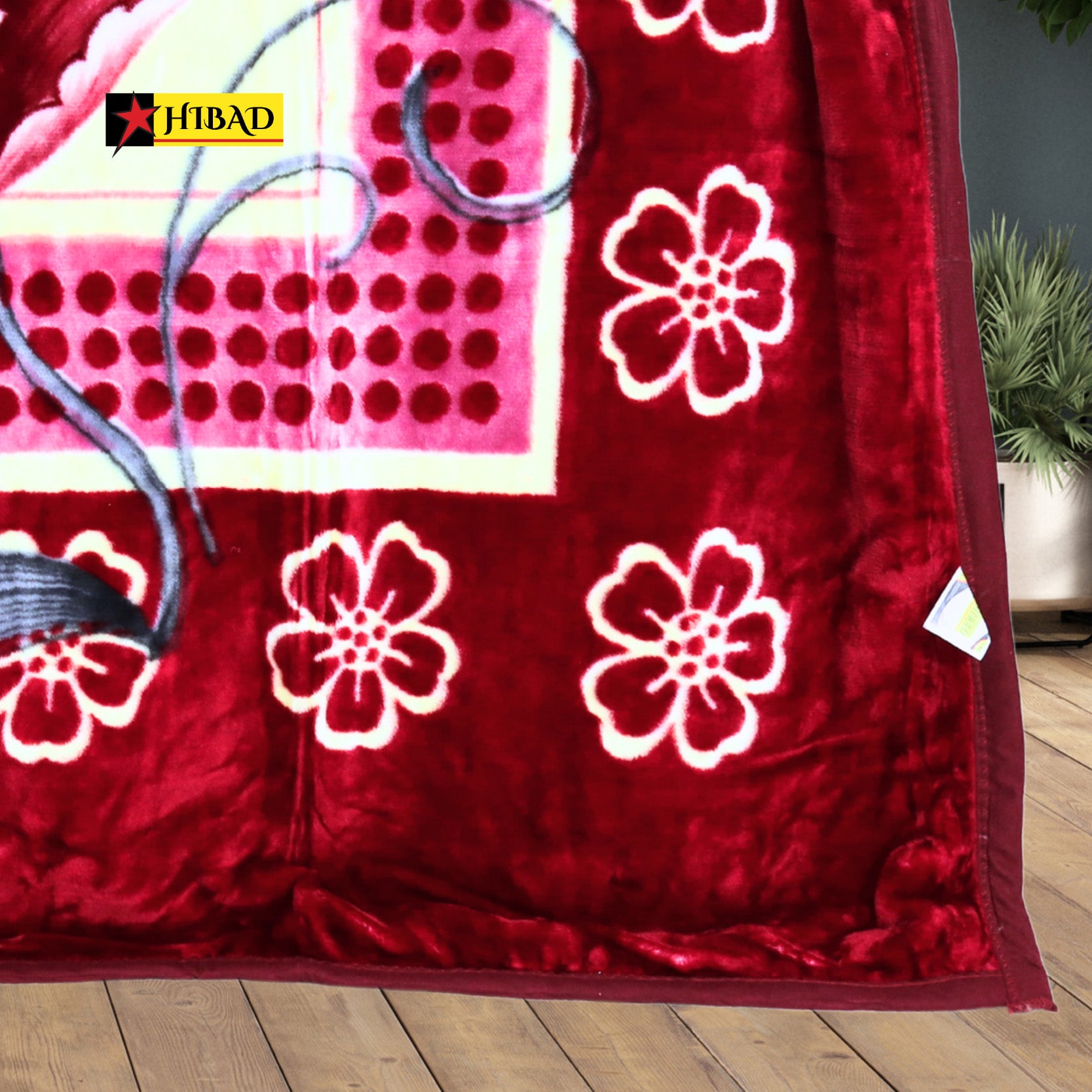 Hibad Blanket Spread Out – Intricate Burgundy Floral Design