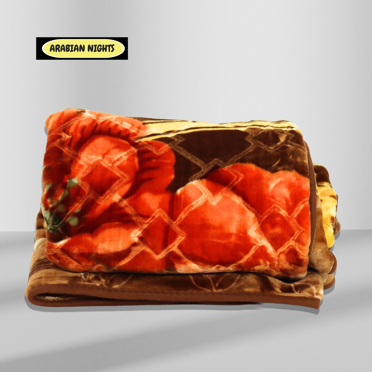 Al Basfoor Arabian Night Blanket| Brown-Orange | – 170x230 cm