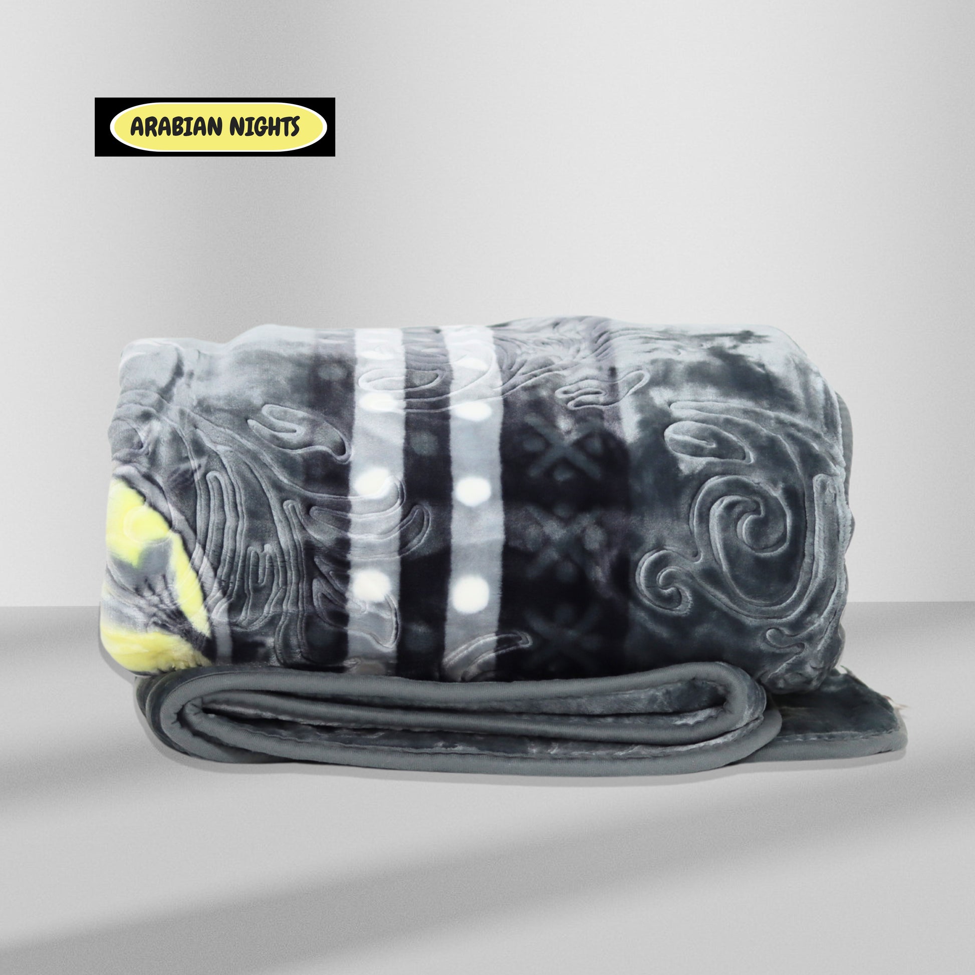 Rolled Grey Arabian Night Blanket – Soft and Heavyweight