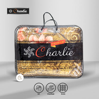 Charlie Premium Blanket Golden Floral in Packaging