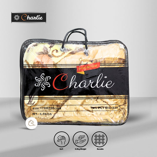 Charlie Premium Two Ply Blanket - Golden Floral Packaging