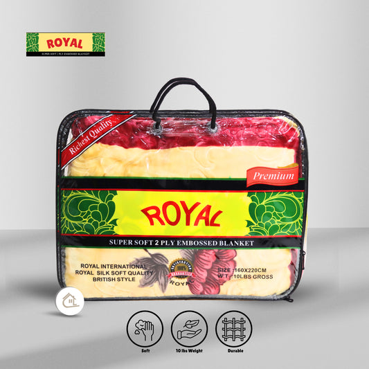 Royal International Super Soft Silk Blanket in Red & Cream Packaging