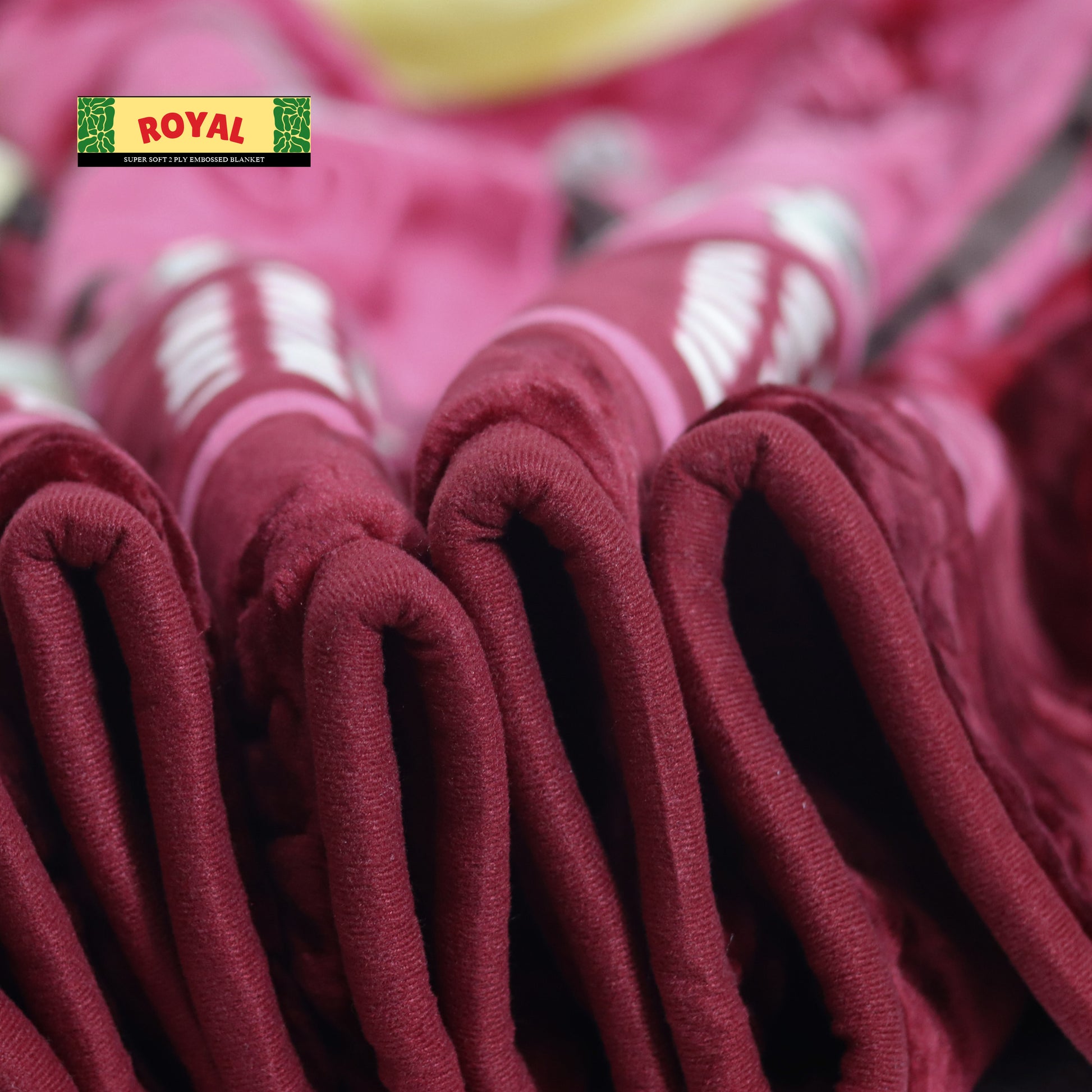 Embossed Red, Yellow & Cream Design Close-Up with Edge Border