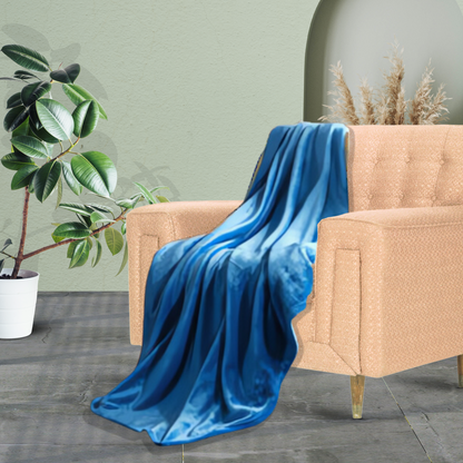 Winter Plus Blanket Dropped on Sofa – Ultra-soft Sky Blue Design