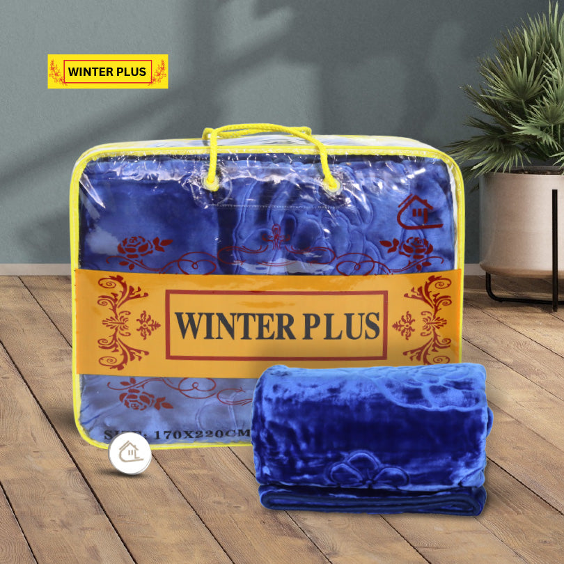 Winter Plus Premium Navy Blue Blanket in Packaging – 170x220 cm