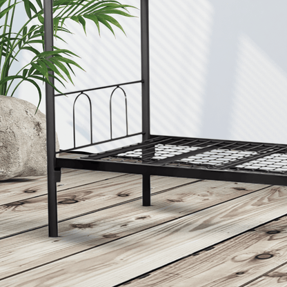 H2-Heavy Duty Black Metal Bunk Bed with Mesh Base – Space-Saving, Stylish Design